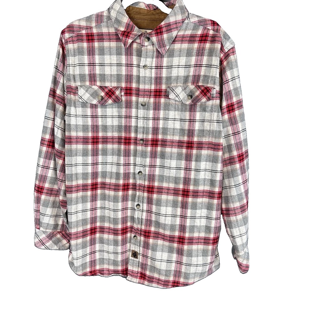 Legendary Whitetails Flannel Plaid Long Sleeve Button Up Shirt Pockets L